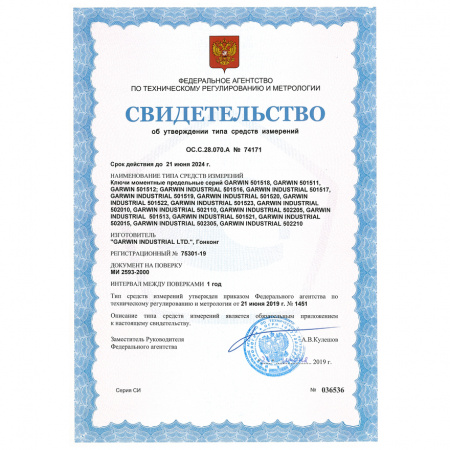 GARWIN INDUSTRIAL Ключ динамометрический алюминиевый с цельным корпусом 3/4", 200-1000 Нм
