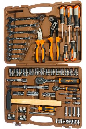 OMBRA Набор инструмента универсальный 1/4", 1/2"DR с головками торцевыми 12-гранными 1/2"DR, 77 п