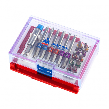 МАСТАК Набор вставок (бит) 1/4", TORX, HEX, PZ, PH, SLOT, 19 предметов