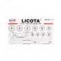 Licota Набор торцевых головок 1", 12-ти гранных, 15 пр., 36-80 мм