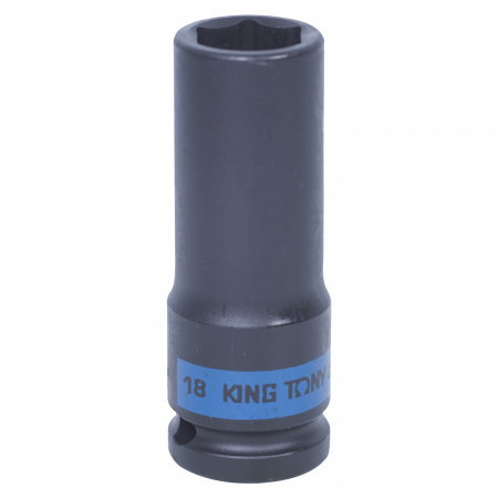 KING TONY Головка торцевая ударная глубокая шестигранная 1/2", 18 мм 443518M