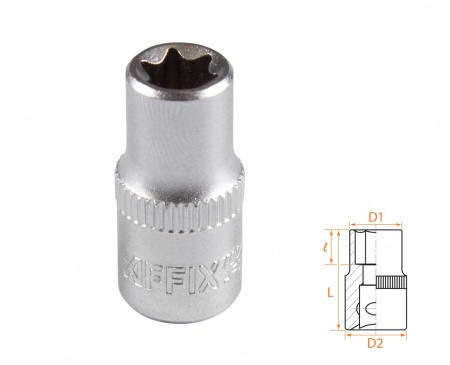 AFFIX Головка торцевая TORX Е-стандарт 1/4", E8
