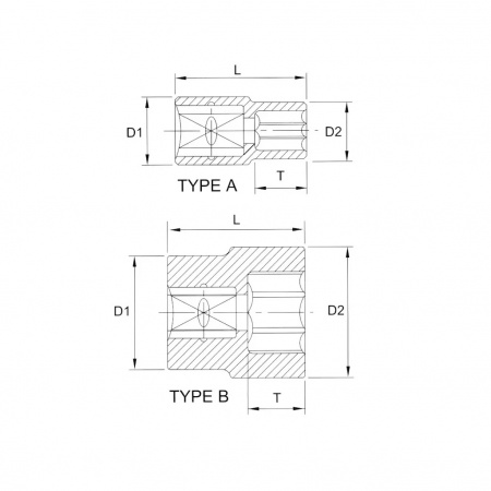 Licota Головка торцевая 1/2" (12,7 мм), 12-гранная, 26 мм, длина 40 мм