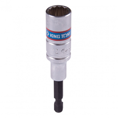 KING TONY Головка для шуруповерта двенадцатигранная 1/4", 12 мм, L = 80 мм 