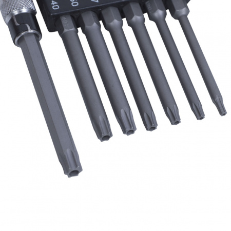 KING TONY Набор вставок (бит) с воротком-битодержателем 1/4", Torx, T10-T40, L = 60 мм, 8 предметов