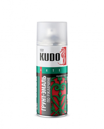 KUDO Грунт-эмаль по ржавчине черный аэрозоль 520 мл RAL9005