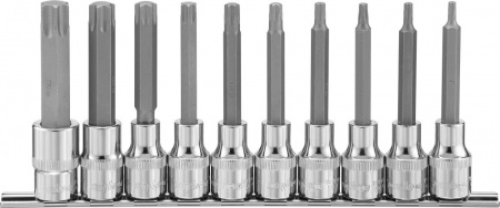 OMBRA Набор насадок торцевых 1/2"DR с вставками-битами TORX® на держателе, T20-T70, 100 мм, 10 пр.
