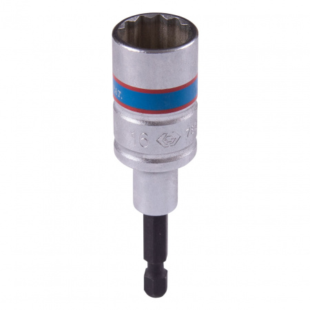KING TONY Головка для шуруповерта двенадцатигранная 1/4", 16 мм, L = 80 мм 