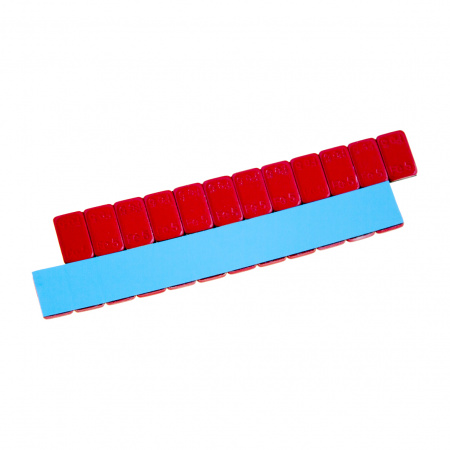 Груза адгезивные металл. 12×5 гр (Синий скотч) (Красная эмаль) (100 шт.)