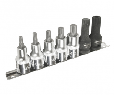 JTC Набор бит-головок 1/2" SPLINE M5-14, М16Н 7 предметов 