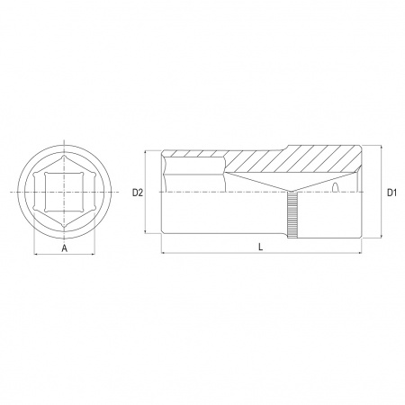 JONNESWAY Головка торцевая глубокая 1/4"DR, 5.5 мм