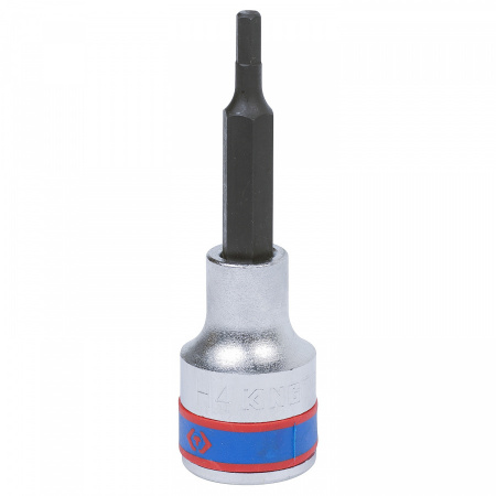 KING TONY Насадка (бита) торцевая 1/2", HEX, 4 мм, L = 80 мм