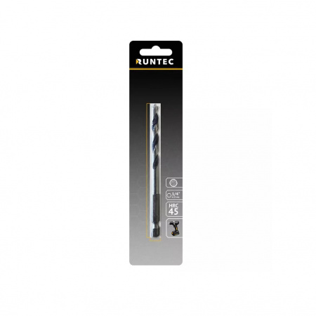 RUNTEC Сверло по дереву HRC45 3 x 80 мм 1/4" HEX - E (6.35 мм)