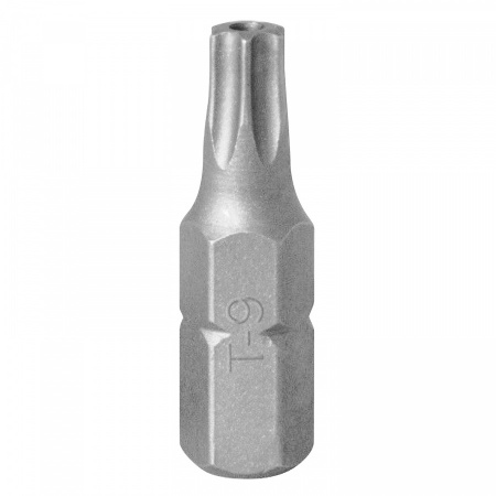 KING TONY Вставка (бита) торцевая 1/4", TORX, T9, L = 25, с отверстием 102509U