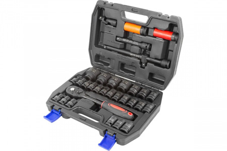 ROCKFORCE Набор головок ударных 32пр.1/2" 6гр. (10-32мм, Cr-Mo) в кейсе