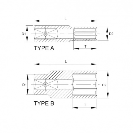 Licota Головка торцевая глубокая 1/2" (12,7 мм), 6-гранная, 11 мм, длина 77 мм