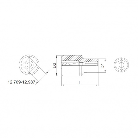 Thorvik Головка торцевая 3/8" DR, 24 мм