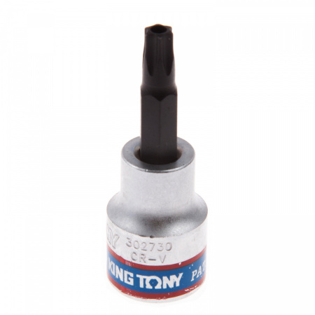 KING TONY Насадка (бита) торцевая 3/8", TORX, T30, L = 50 мм, с отверстием