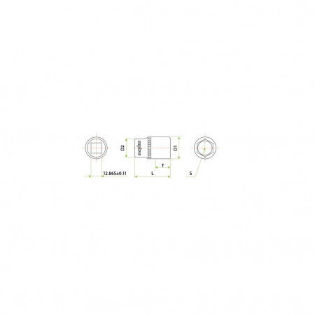 OMBRA Головка торцевая 1/2"DR, 14 мм, длина 38 мм