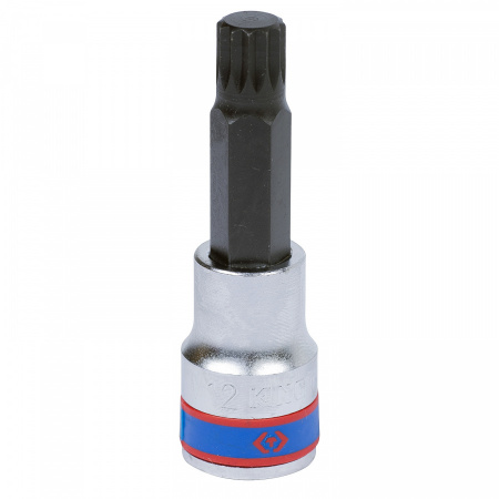 KING TONY Насадка (бита) торцевая 1/2", SPLINE, M12, L = 80 мм