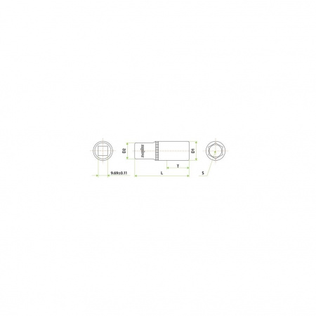 Ombra Головка торцевая глубокая 3/8"DR, 13 мм, длина 63 мм