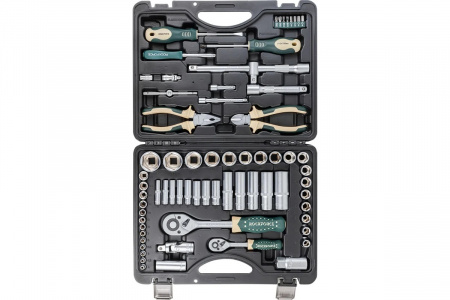 ROCKFORCE Набор инструмента 1/2"&1/4"DR с 6-гранными головками 69пр.