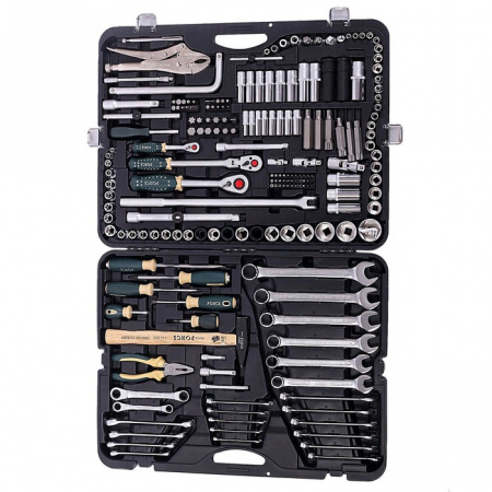 ROCKFORCE Набор инструмента 1/2"&1/4"&3/8"DR с 6-гранными головками 202пр.