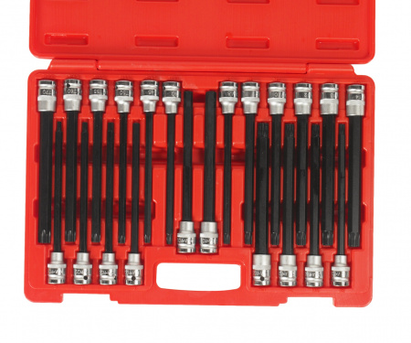 JTC Набор головок с насадкой TORX HEX SPLINE RIBE 1/2" DR в кейсе (22ед)